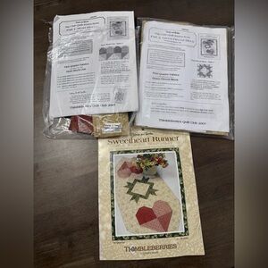 Thimbleberries Sweetheart Runner Quilt Block 1 & 2 Kit w Fabric